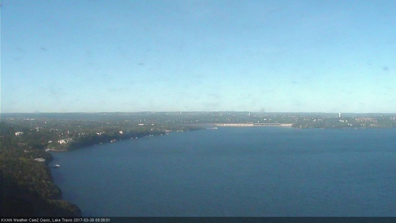 Lake Travis webcam, March 30, 2017 9:10 AM CT