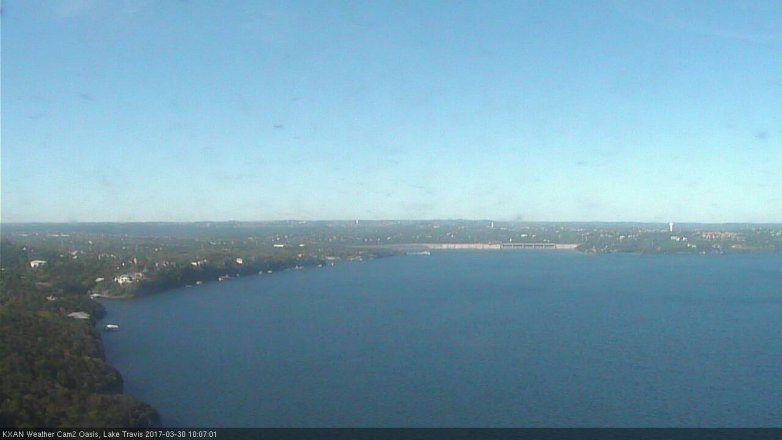 Lake Travis webcam, March 30, 2017 9:25 AM CT