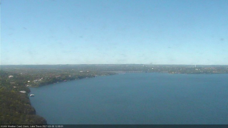 Lake Travis webcam, March 30, 2017 11:30 AM CT