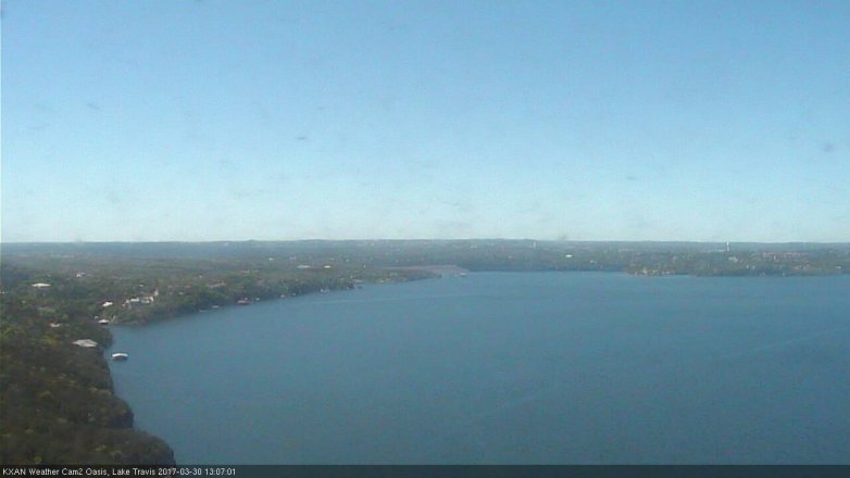 Lake Travis webcam, March 30, 2017 12:35 PM CT
