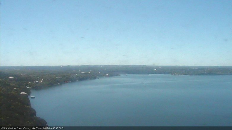 Lake Travis webcam, March 30, 2017 2:10 PM CT