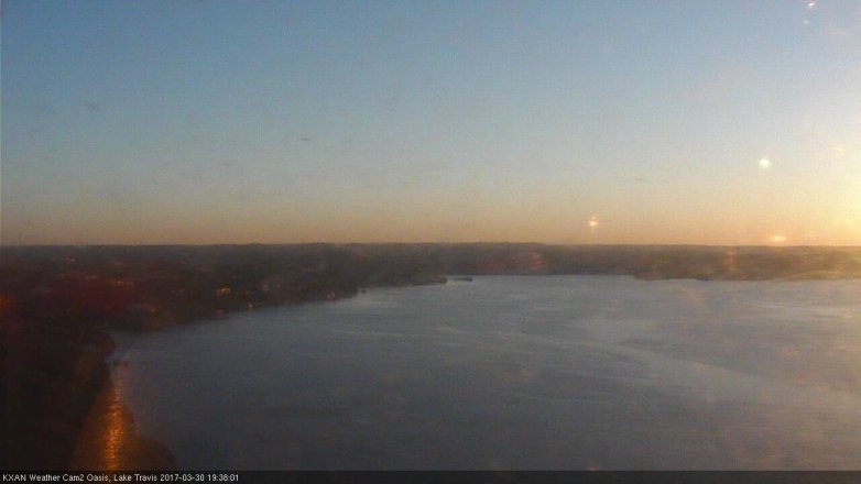 Lake Travis webcam, March 30, 2017 6:55 PM CT