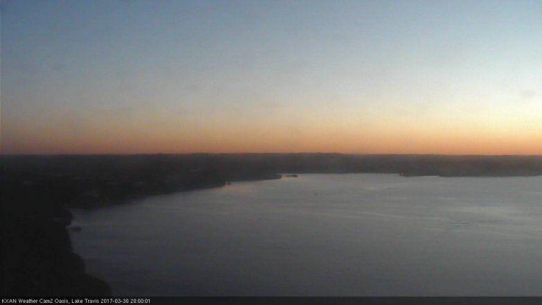 Lake Travis webcam, March 30, 2017 7:20 PM CT