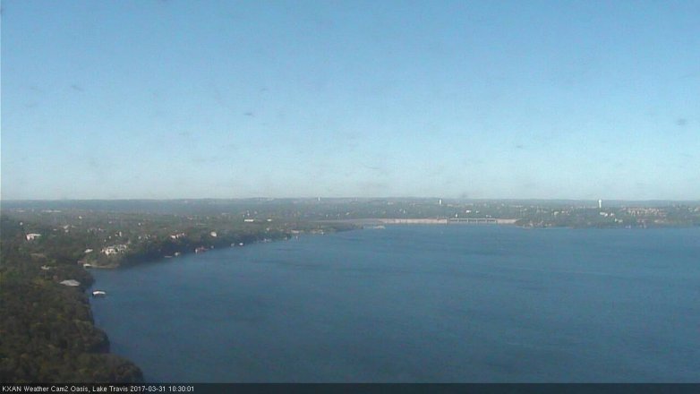 Lake Travis webcam, March 31, 2017 9:35 AM CT
