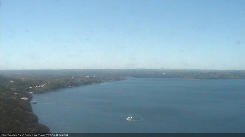 Lake Travis webcam, March 31, 2017 1:10 PM CT