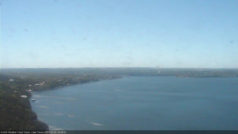 Lake Travis webcam, March 31, 2017 1:45 PM CT