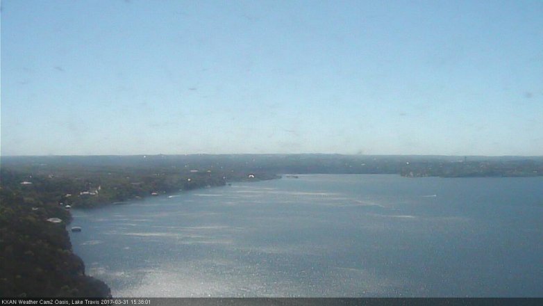 Lake Travis webcam, March 31, 2017 3:10 PM CT