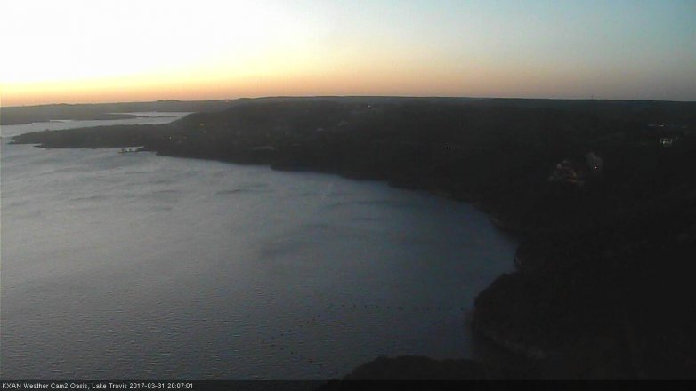 Lake Travis webcam, March 31, 2017 7:10 PM CT