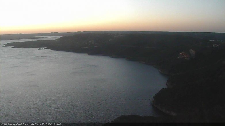 Lake Travis webcam, March 31, 2017 7:25 PM CT