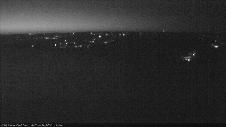 Lake Travis webcam, March 31, 2017 8:05 PM CT