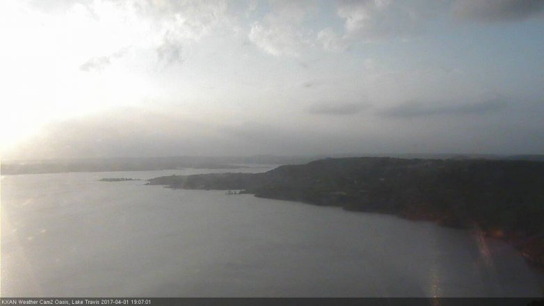 Lake Travis webcam, April 1, 2017 6:25 PM CT