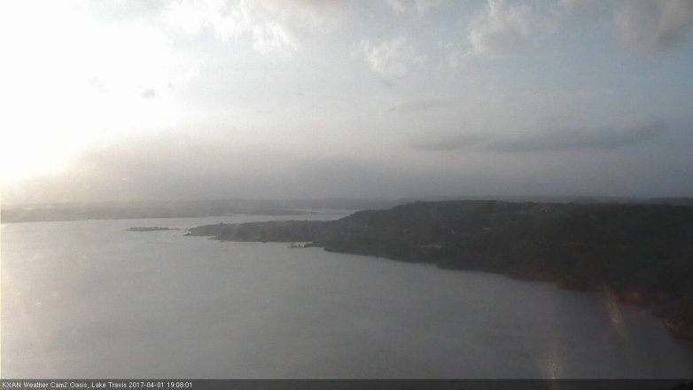 Lake Travis webcam, April 1, 2017 6:35 PM CT