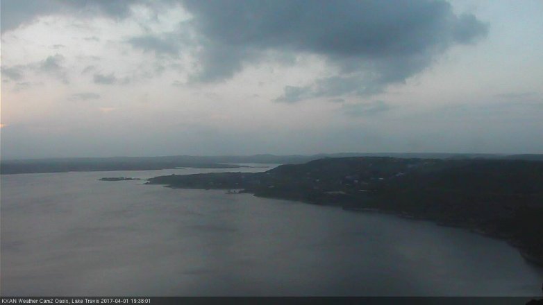Lake Travis webcam, April 1, 2017 7:05 PM CT