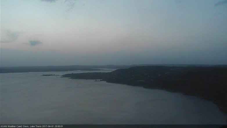 Lake Travis webcam, April 1, 2017 7:15 PM CT