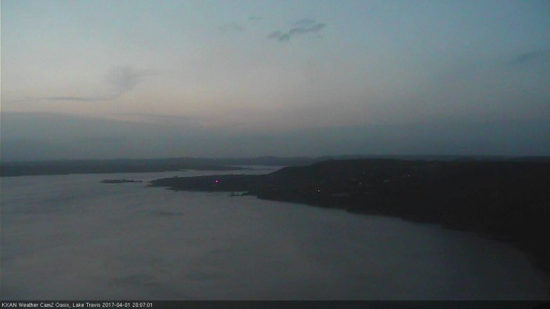 Lake Travis webcam, April 1, 2017 7:25 PM CT