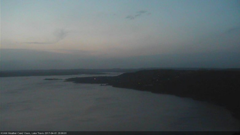 Lake Travis webcam, April 1, 2017 7:35 PM CT