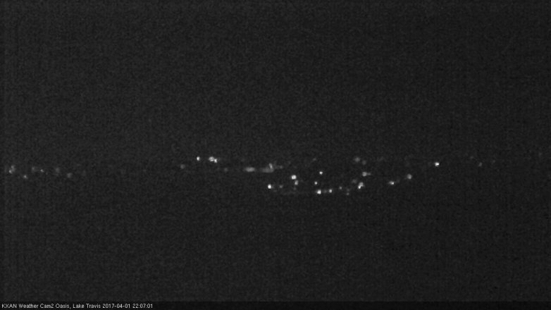 Lake Travis webcam, April 1, 2017 9:30 PM CT