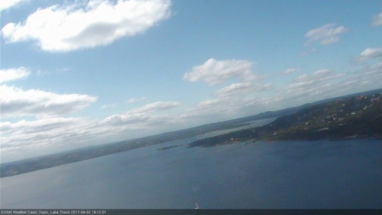 Lake Travis webcam, April 2, 2017 3:25 PM CT