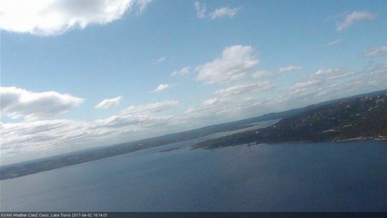 Lake Travis webcam, April 2, 2017 3:35 PM CT
