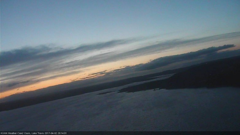Lake Travis webcam, April 2, 2017 7:25 PM CT