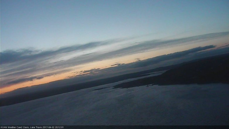Lake Travis webcam, April 2, 2017 7:30 PM CT