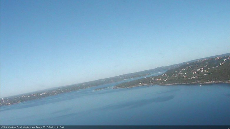 Lake Travis webcam, April 3, 2017 9:15 AM CT
