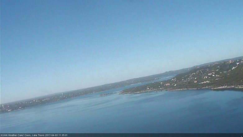Lake Travis webcam, April 3, 2017 10:45 AM CT