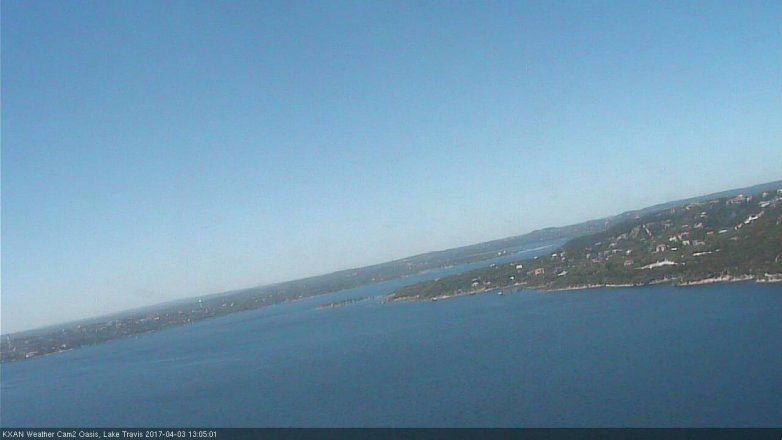 Lake Travis webcam, April 3, 2017 12:25 PM CT