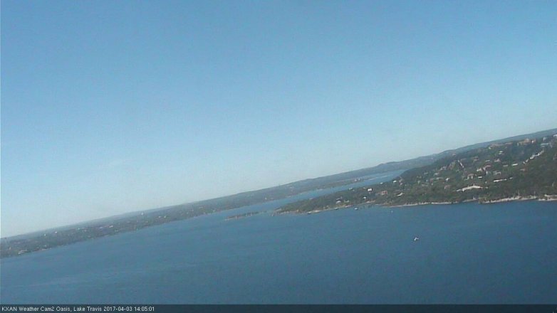 Lake Travis webcam, April 3, 2017 1:10 PM CT