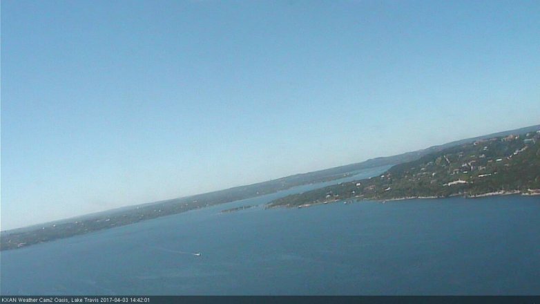 Lake Travis webcam, April 3, 2017 1:45 PM CT
