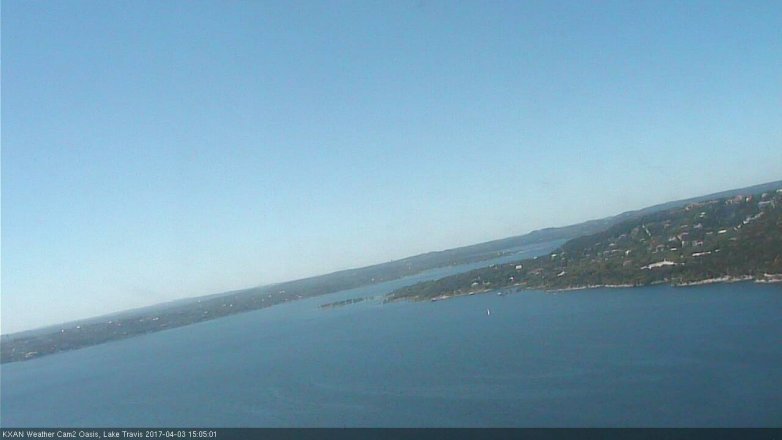 Lake Travis webcam, April 3, 2017 2:25 PM CT