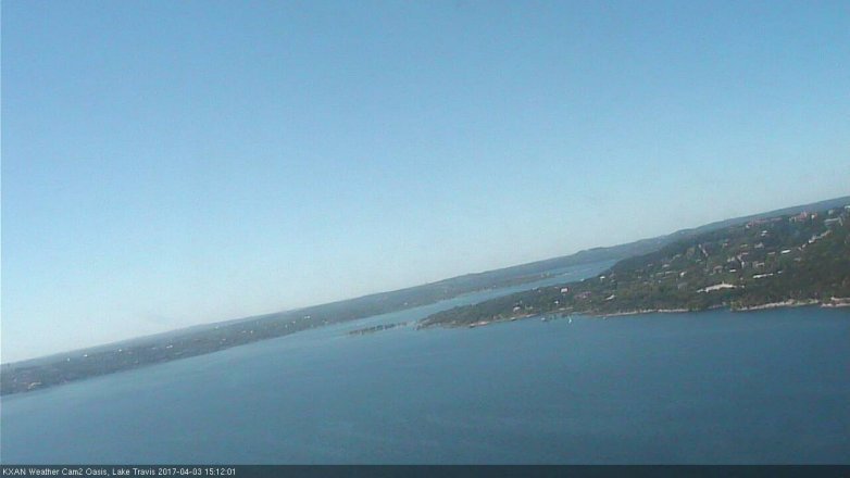 Lake Travis webcam, April 3, 2017 2:35 PM CT