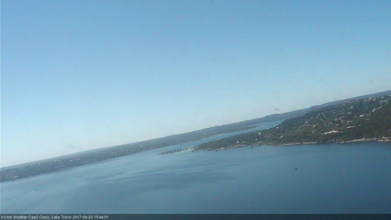 Lake Travis webcam, April 3, 2017 3:10 PM CT
