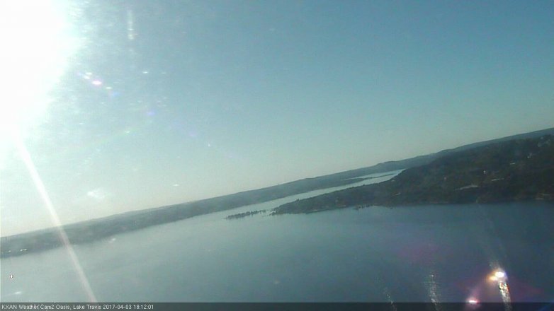 Lake Travis webcam, April 3, 2017 5:10 PM CT