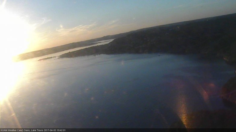 Lake Travis webcam, April 3, 2017 6:45 PM CT