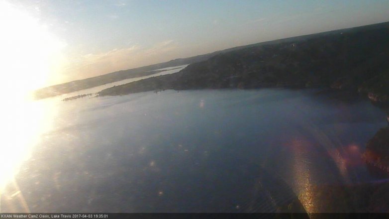Lake Travis webcam, April 3, 2017 6:50 PM CT