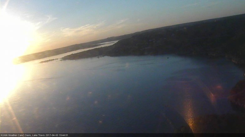 Lake Travis webcam, April 3, 2017 7:10 PM CT