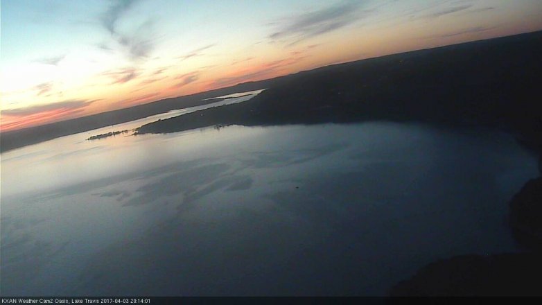Lake Travis webcam, April 3, 2017 7:25 PM CT