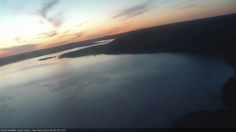 Lake Travis webcam, April 3, 2017 7:35 PM CT