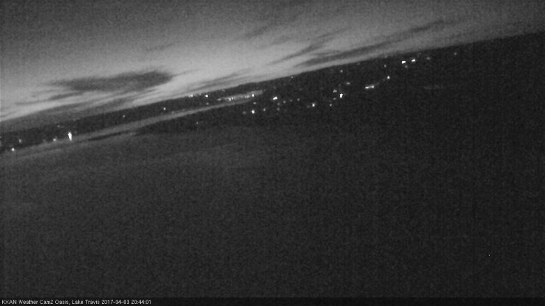 Lake Travis webcam, April 3, 2017 8:10 PM CT