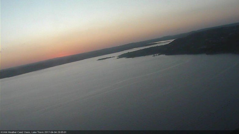 Lake Travis webcam, April 4, 2017 7:05 PM CT