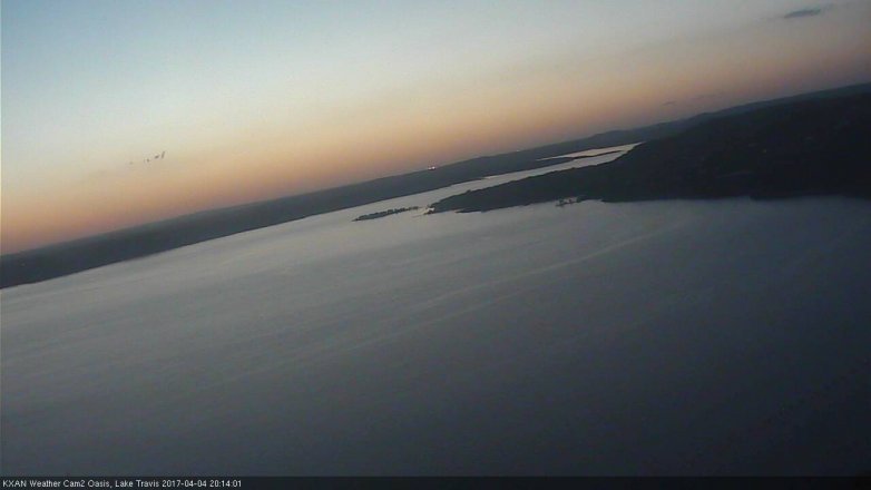 Lake Travis webcam, April 4, 2017 7:20 PM CT