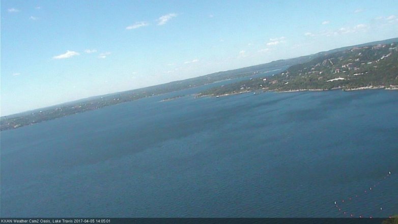 Lake Travis webcam, April 5, 2017 1:10 PM CT