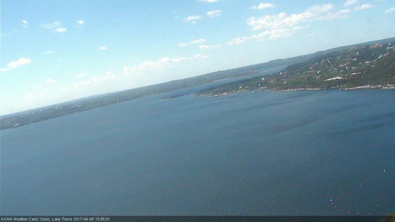 Lake Travis webcam, April 5, 2017 2:20 PM CT