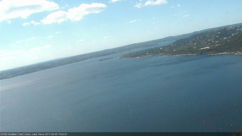 Lake Travis webcam, April 5, 2017 2:45 PM CT