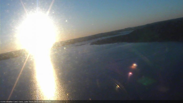 Lake Travis webcam, April 5, 2017 6:45 PM CT