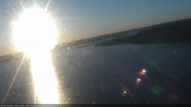 Lake Travis webcam, April 5, 2017 6:55 PM CT