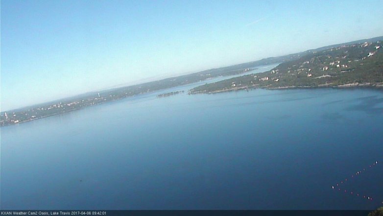 Lake Travis webcam, April 6, 2017 9:00 AM CT