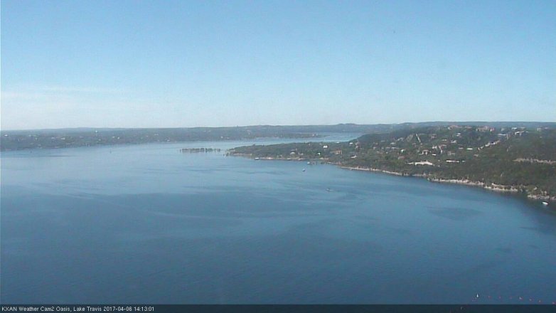 Lake Travis webcam, April 6, 2017 1:30 PM CT