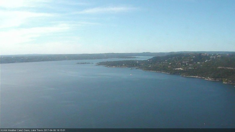 Lake Travis webcam, April 6, 2017 3:40 PM CT